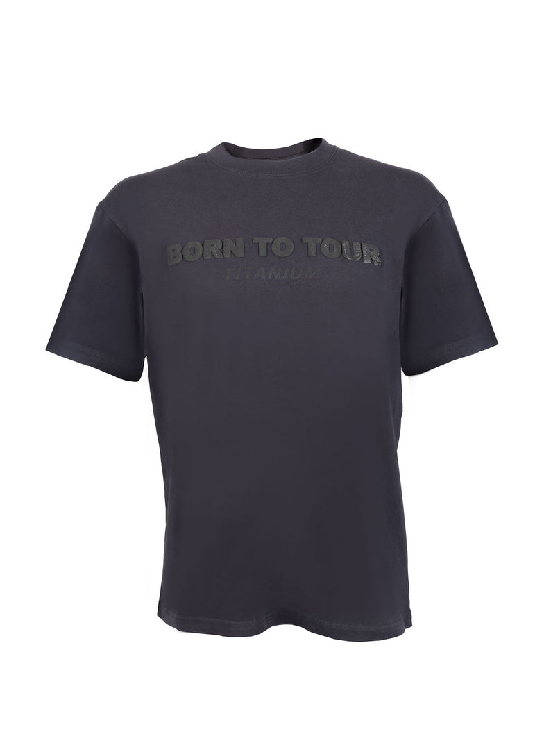 Titanium Puff Print Born To Tour Tee - Washed Black